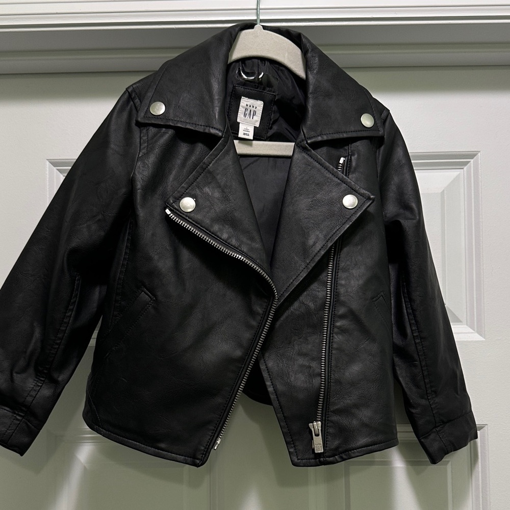 GAP Kids Black Biker Jacket 4T